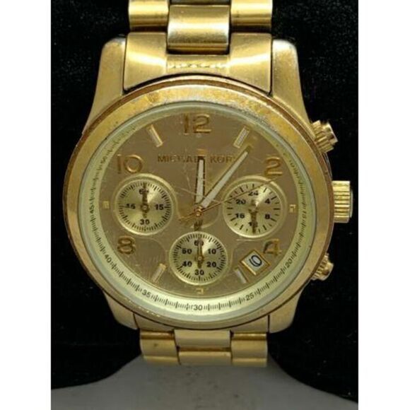 Michael Kors MK5055 Women's Watch Gold Stainless Steel 38mm Chronograph D919 - Picture 1 of 9